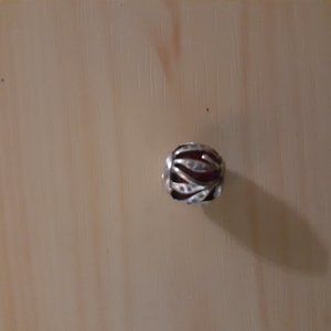Red Pandora Charm with Rhinestone Accents